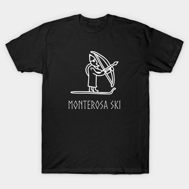 Monterosa Ski Ullr Norse Viking God of Skiing T-Shirt by jutulen